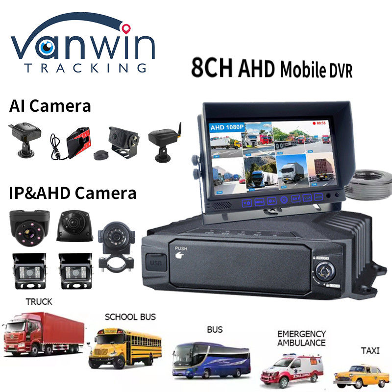 HDD 1080p 8ch Mobile DVR 4g GPS WIFI MDVR Kit Sistema di telecamere per il monitoraggio dei veicoli Sicurezza automobilistica