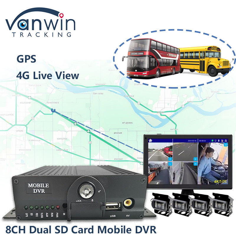8CH AHD Dual SD Card Mobile DVR System 4G WIFI GPS MDVR per visualizzazione in diretta