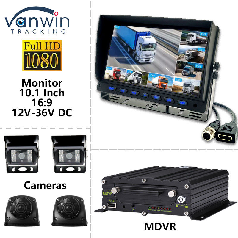 10.1 pollice AHD Car Screen Display 8CH MDVR Camera 1080P Color TFT Car Monitor Systems