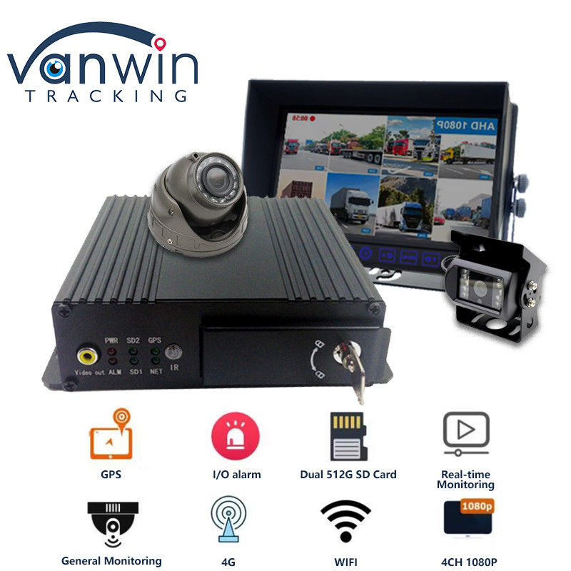 MAX 512GB Dual SD Card Storage 4CH Mobile DVR con 4G GPS 1080P Full HD SD Card Mdvr