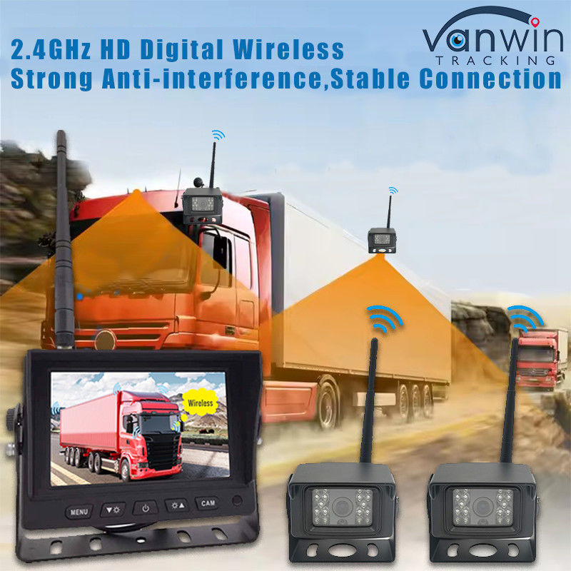 5 pollici Digital HD DVR Wireless Truck Backup Camera Monitor System Quad View Screen