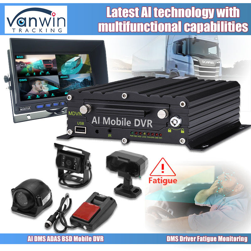 8CH 1080p 4G AI Mobile DVR con ADAS DMS BSD Camera System GPS Mobile DVR per camion