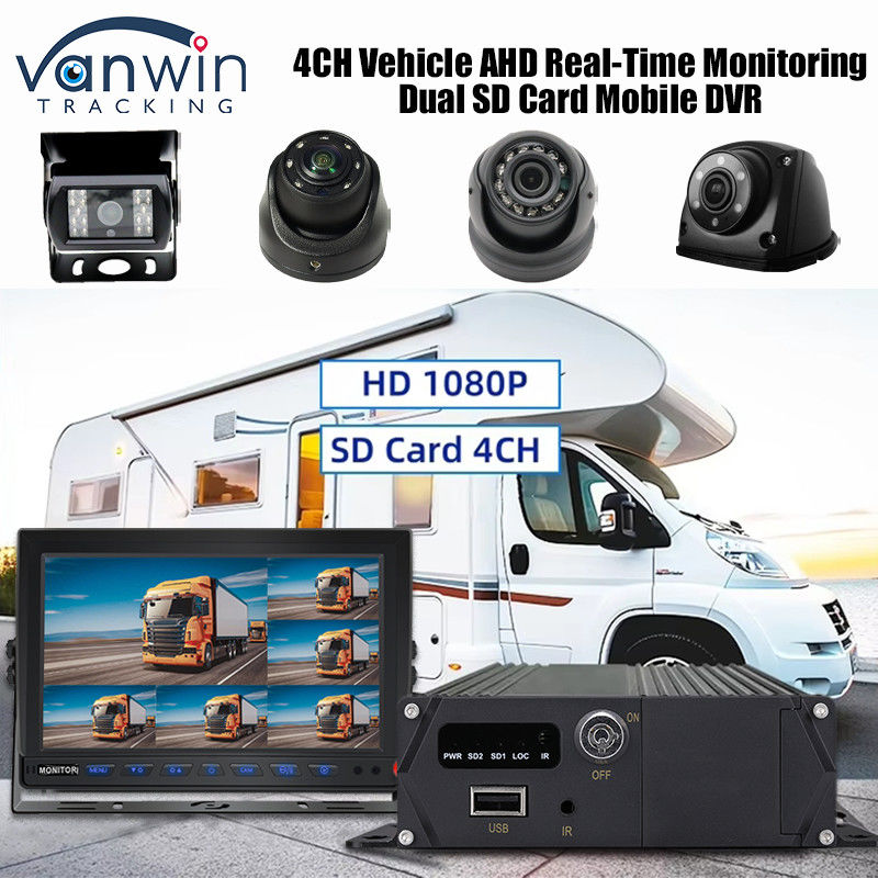 CMSV6 4CH Dual SD Card Mobile DVR 4G GPS Real Time Monitoring Video sorveglianza MDVR