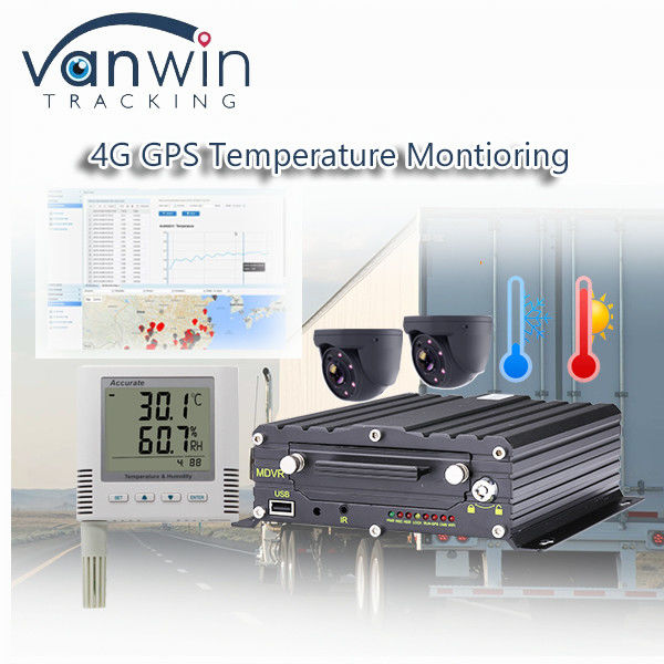 Registratore video GPS 4CH 4G senza fili Monitoraggio della temperatura per veicoli refrigerati
