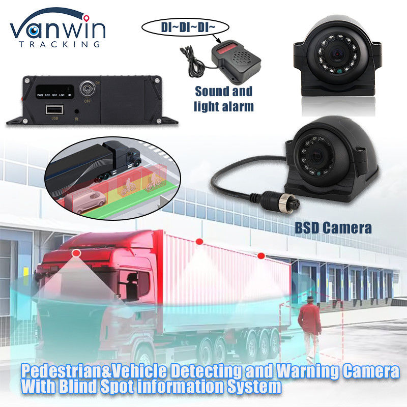 1080P AHD IP69K BSD AI Camera Sistema di rilevamento del punto cieco Assistenza con allarme audio e luce
