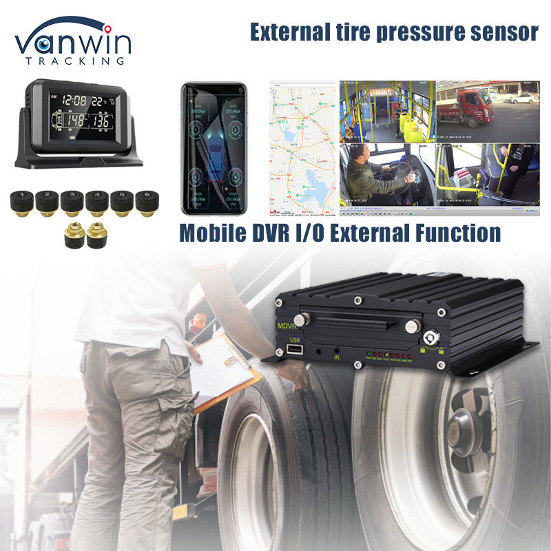 Supporto 4G GPS Mobile DVR 4 / 8 / 10 Pressione dei pneumatici Monitoraggio in tempo reale Sistema intelligente