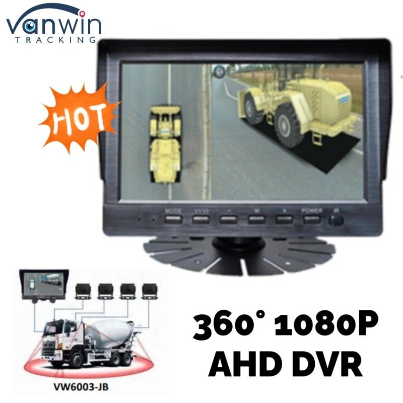 360 gradi AHD DVR 7 / 9 / 10,1 pollici Sistema di registrazione delle telecamere per autocarri Autobus