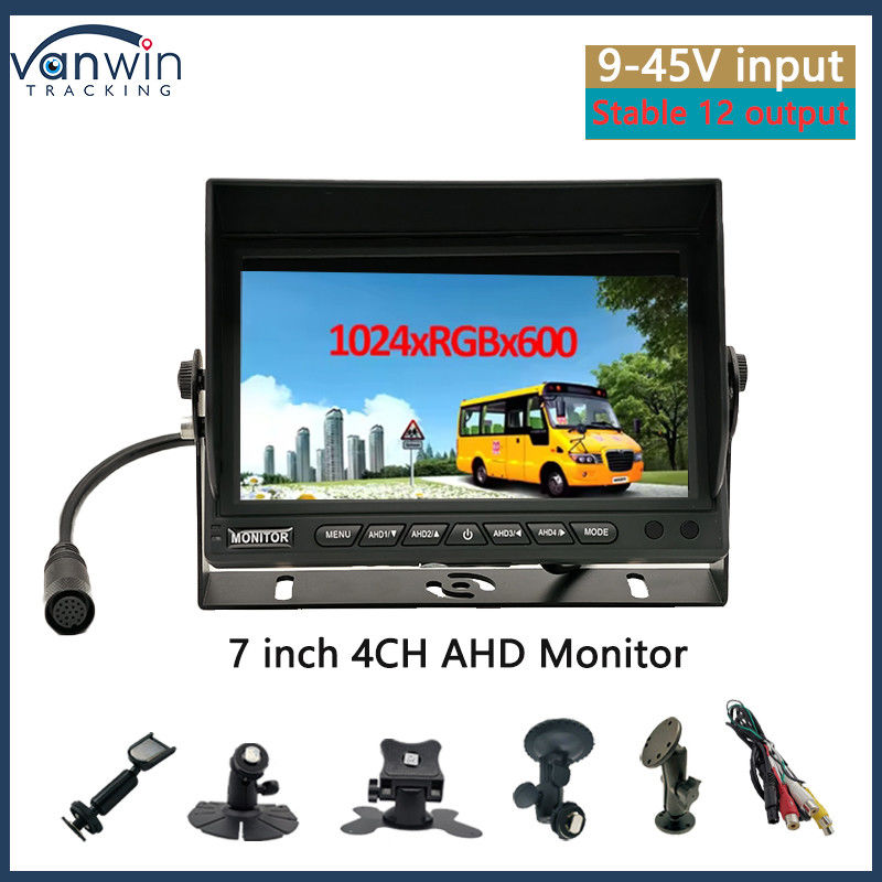 Monitor auto 7 pollici uscita VGA CCTV auto-compatibile schermo di sorveglianza di sicurezza con cappello solare con U stand
