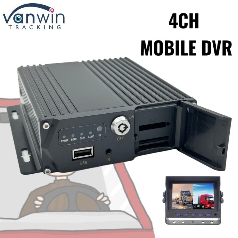 4 canali di scheda SD Mobile DVR Dual Card Dual Standby per il monitoraggio del veicolo