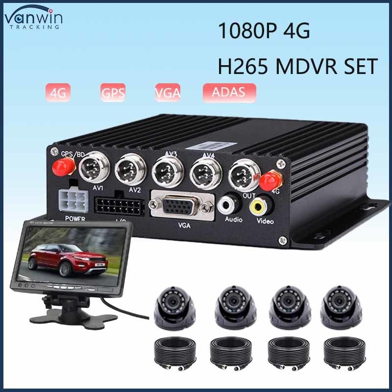 4CH MDVR ADAS con GPS 4G Wi-fi HDD opzionale camion di monitoraggio del tempo