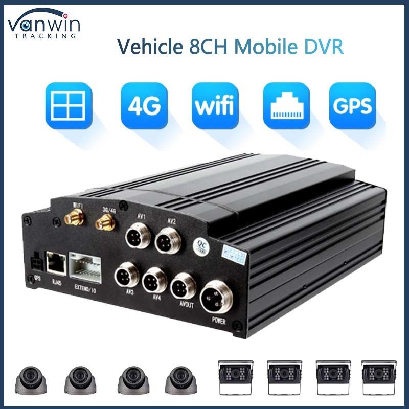 8 canali DVR mobile 1080P 4G GPS WIFI HDD Card DVR Full HD Autocamere per autobus urbani