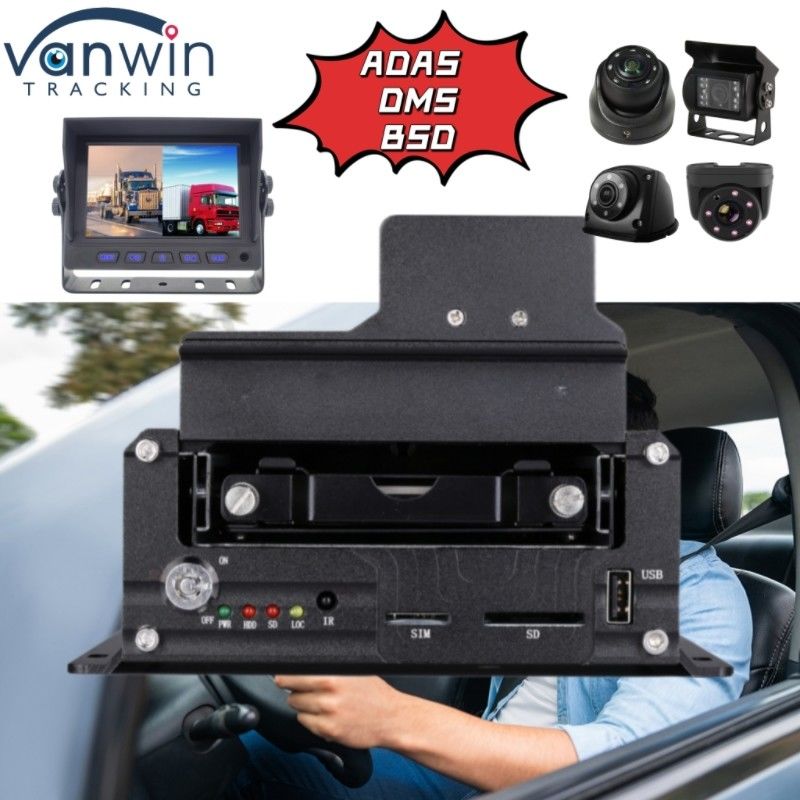 Supporto DVR HDD 4CH professionale ADAS DMS BSD Funzione 4G GPS Vehicle Tracker