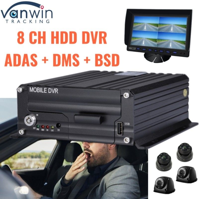 Advanced 8CH AI HDD DVR con ADAS DMS BSD 4G GPS per il monitoraggio della sicurezza dei veicoli