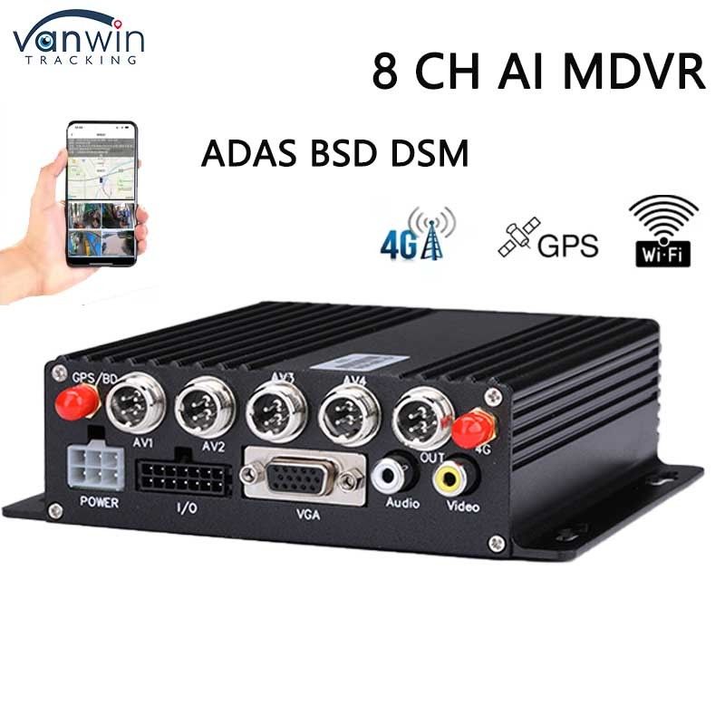 8CH SD DVR 4G GPS ADAS DMS AI MDVR 1080P H.265 Mobile DVR Dashcam Recorder GPS Mobile