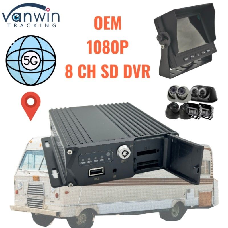 8 Canali SD Card MDVR 5G GPS Vehicle Tracker 1080P Video Recorder per camion Autobus supporto furgone Servizio OEM