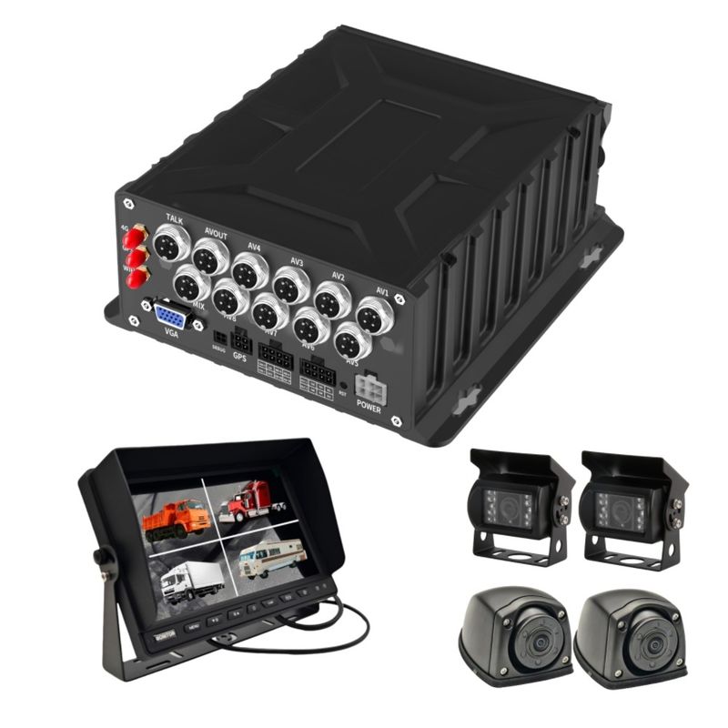 DVR mobile a 8 canali alimentato da IA con GPS e gestione del comportamento del conducente per la sorveglianza dei veicoli