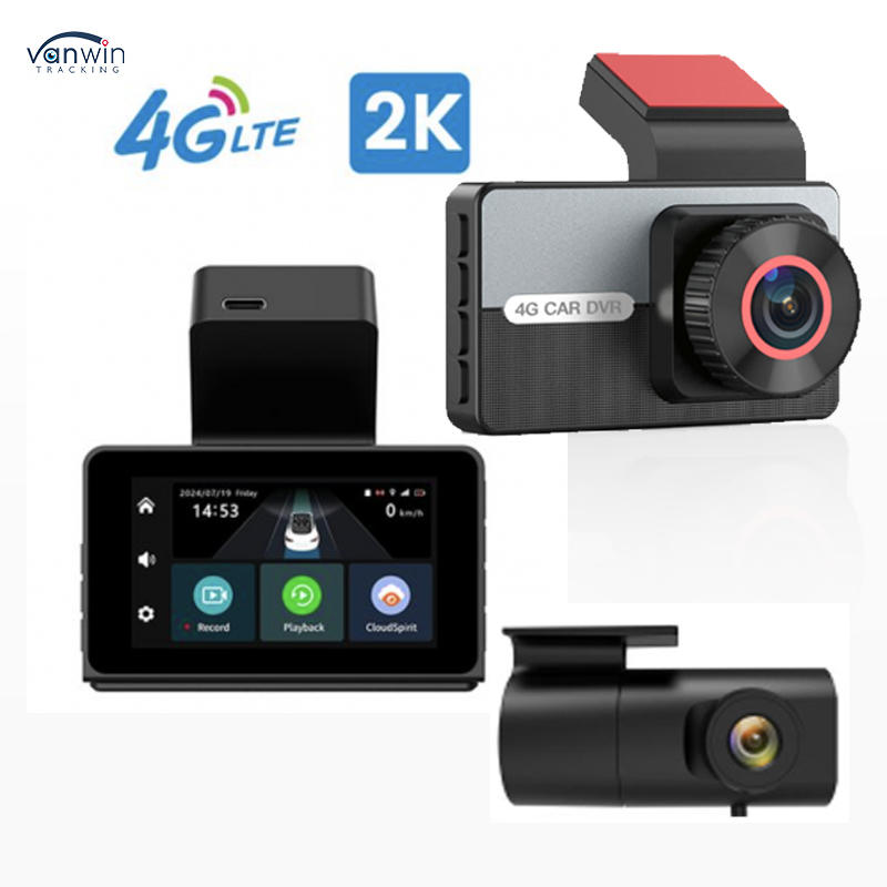Dash Cam GPS con doppia lente 2K 4G SIM Card avanzata, Visione notturna WDR, Funzioni di registrazione in loop, Compatibile con auto VW Smart Android IPS