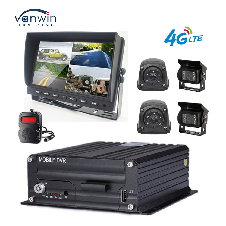Telecamera MDVR 1080P 4CH Monitor Impermeabile da 7 pollici Registratore GPS 4G Telecamera di retromarcia per veicoli, autobus, camion, auto