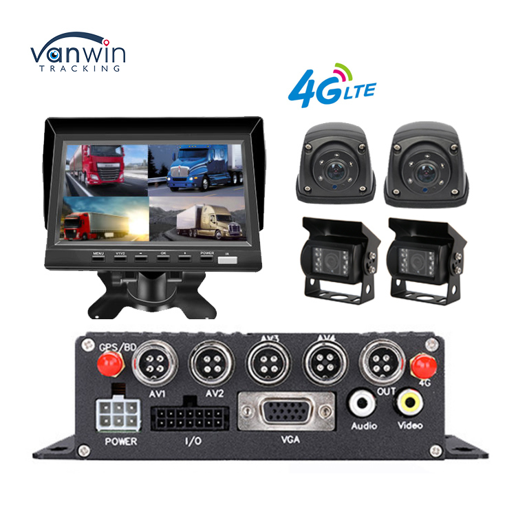 MDVR 4CH 1080P Professionale per Camion con Monitor 7" 4G/GPS Telecamera Impermeabile & Assistenza alla Retromarcia - Soluzione All-In-One per la Gestione della Flotta