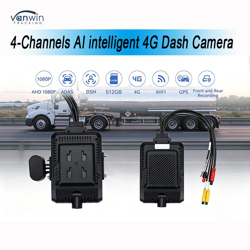4 Canali AI Intelligente 4G Mobile Digital Video Recorder Dash Camera System GPS Tracking Visione Notturna Cloud Monitoraggio Remoto