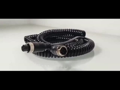 Cavo arricciato con estensione a spirale RCA a 4 pin/RCA per connettore per rimorchio a molla per video per auto